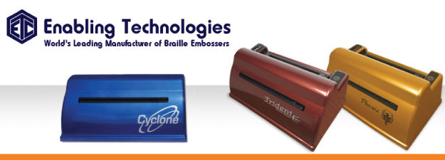 Photo of Cyclone, Trident and Phoenix embossers from Enabling Technologies 