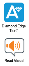 Diamond Edge Text and Read Aloud logos